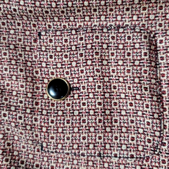 Loft wool blend red patterned mini pencil skirt lined - Picture 3 of 8